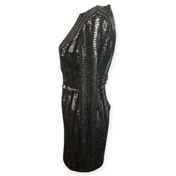 PRIVY BLACK & SILVER MINI DRESS SZ.S EUC. - Picture 9 of 13